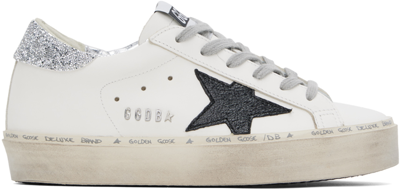 Golden Goose White Hi Star Sneakers In 10238 White/black