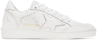Golden Goose White Ball Star Sneakers In 10100 Optic White