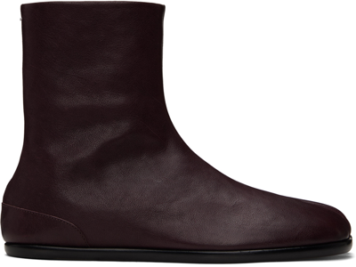 Maison Margiela Burgundy Tabi Ankle Boots In T5088 Merlot