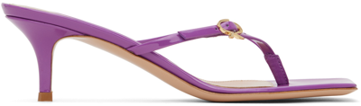 Gianvito Rossi Purple Ribbon Thong 55 Heeled Sandals In Freesia