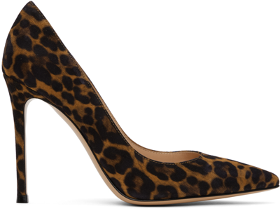 Gianvito Rossi Brown Gianvito 105 Heels In Almond Leopard Print