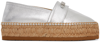 Moschino Round Toe Espadrilles In 902 * Argento