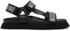 MOSCHINO BLACK LOGO SANDALS