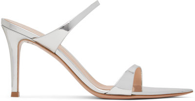 Gianvito Rossi Silver Strappy Heeled Sandals