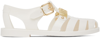 MOSCHINO WHITE JELLY LETTERING LOGO SANDALS