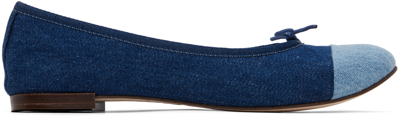 Repetto Blue Flora Denim Ballerina Flats In 1473 Horizon Et Clas