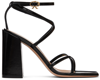 GIANVITO ROSSI BLACK LEATHER HEELED SANDALS