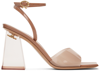 GIANVITO ROSSI BEIGE COSMIC 85 HEELED SANDALS