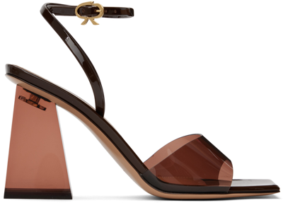 Gianvito Rossi Brown Cosmic 85 Heeled Sandals In Brown+brown