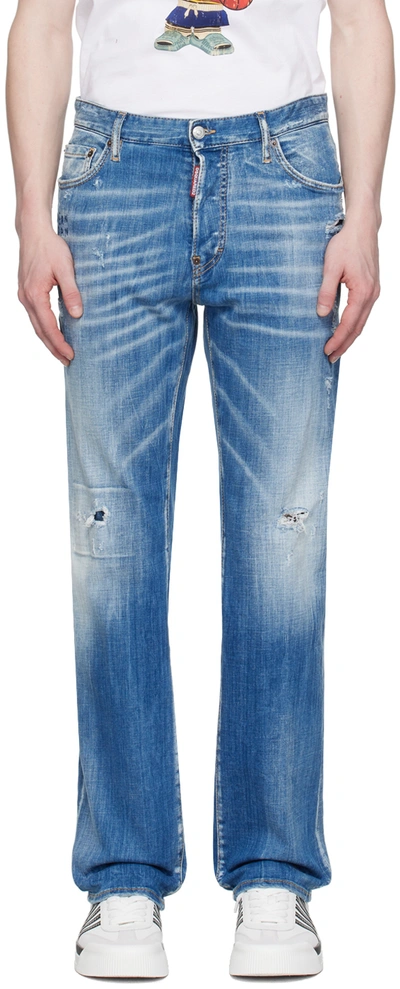 Dsquared2 Blue Roadie Jeans In 470 Navy Blue