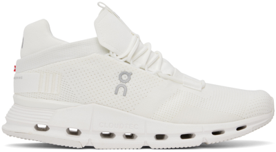 On White Cloudnova Sneakers In White/frost