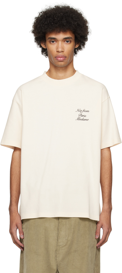 Drôle De Monsieur T-shirt In Cream
