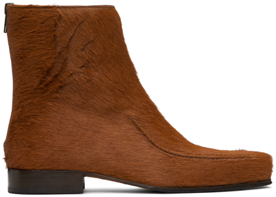 Séfr Tan Lucky Boots In Pony Hair Brown