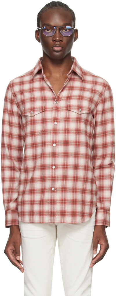 Tom Ford Red Degrade Shirt In Combo Red White