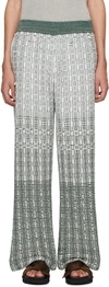 ISA BOULDER WHITE & GREEN MAT TROUSERS