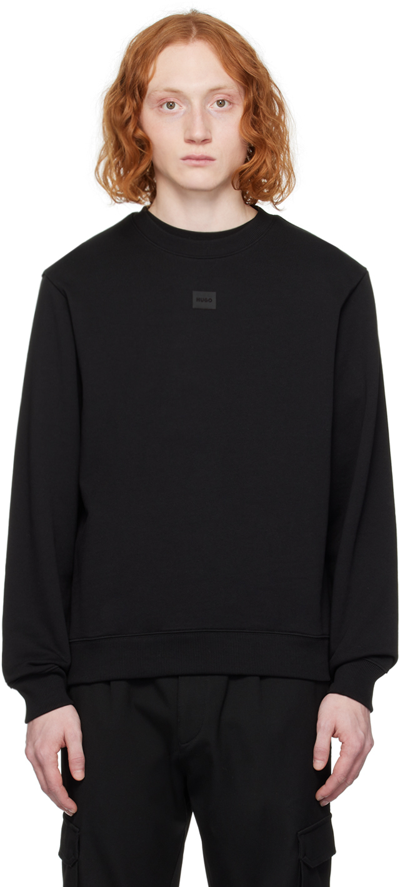 Hugo Black Patch Sweatshirt In Black 001