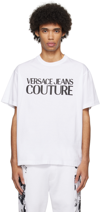 VERSACE JEANS COUTURE WHITE BONDED T-SHIRT