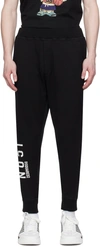 DSQUARED2 BLACK 'ICON' SKI SWEATPANTS