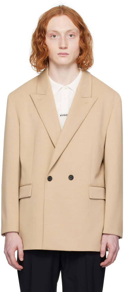 Hugo Boss Beige Modern-fit Blazer In Medium Beige 267