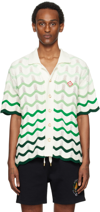 Casablanca Gradient Wave Crochet Cotton Shirt In Multicolor