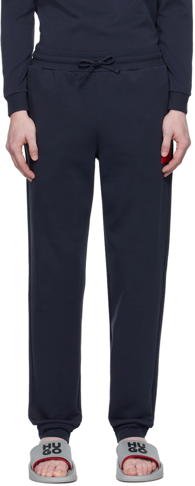 Hugo Boss Navy Patch Sweatpants In Dark Blue 405