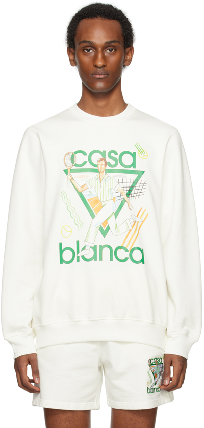 Casablanca Le Jeu Printed Cotton Sweatshirt In White