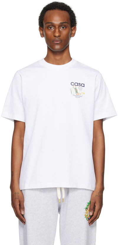 CASABLANCA WHITE 'EQUIPEMENT SPORTIF' T-SHIRT