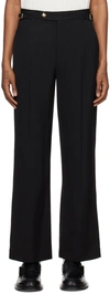 Casablanca Trousers In Viscose Blend With Adjustable Straps In Black