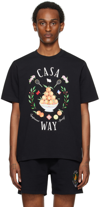 Casablanca Round Collar Printed T-shirt In Black