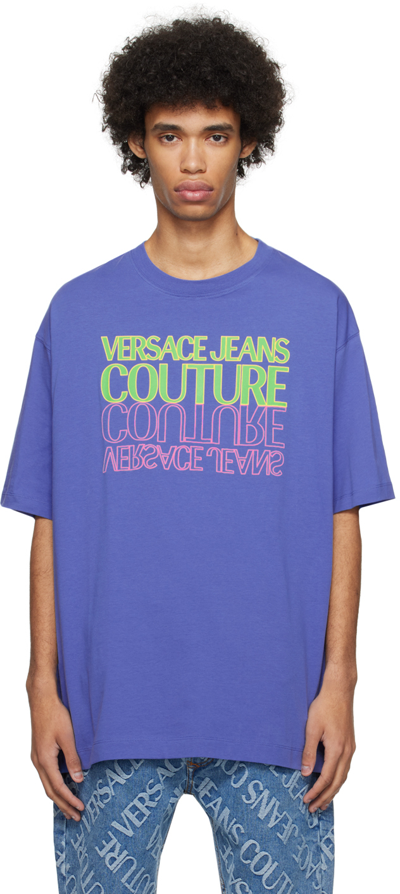 Versace Jeans Couture Blue Upside Down T-shirt In E205 Space