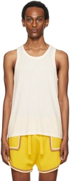 KING & TUCKFIELD OFF-WHITE IRREGULAR RIB TANK TOP