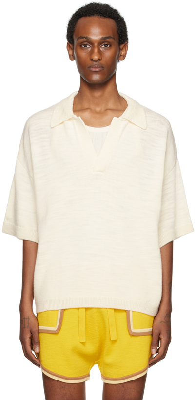 King & Tuckfield Off-white Oversized Sl Polo In Vanilla