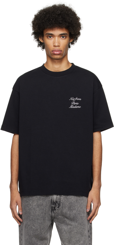 Drôle De Monsieur Le T-shirt Slogan Cursive In Black