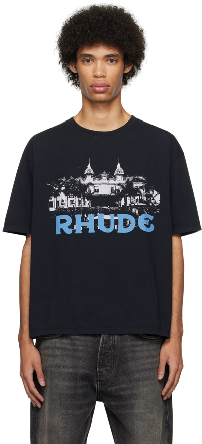 Rhude Black Casino T-shirt In Vtg Black