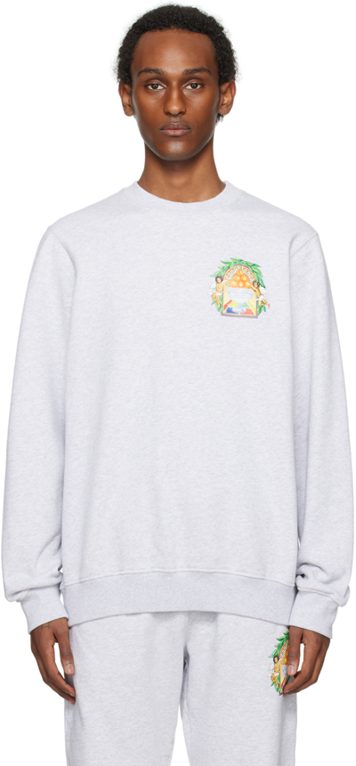 Casablanca Grey 'triomphe D'orange' Sweatshirt In Triomphe_d_orange