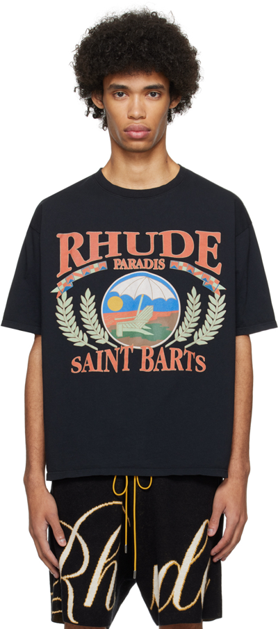 Rhude Black Beach Chair T-shirt In Vtg Black