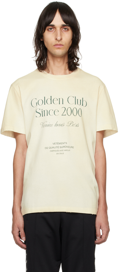 Golden Goose Cotton Jersey T-shirt In Ivory