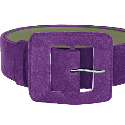 Beltbe Suede Square Buckle Belt In Purple
