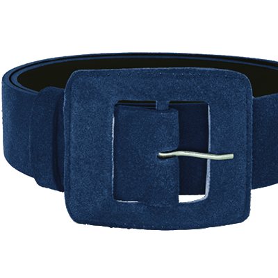 Beltbe Suede Square Buckle Belt In Blue