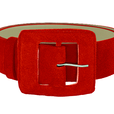 Beltbe Suede Square Buckle Belt In Red