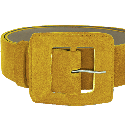 Beltbe Suede Square Buckle Belt In Yellow