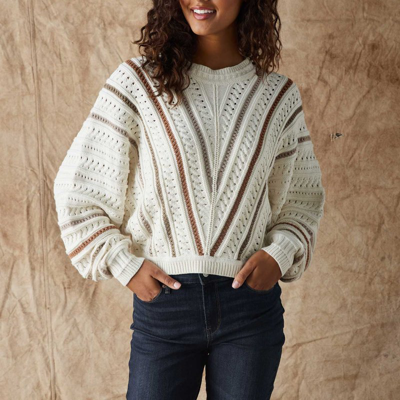 The Normal Brand Apres Chevron Sweater In Brown
