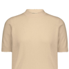 Minnie Rose Cotton Cashmere Boxy Frayed Tee In Brown