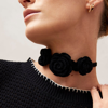 Alohas Fleur Tricot Cotton Necklace In Black