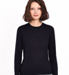 Minnie Rose Supima Cotton Cashmere Long Sleeve Crew In Blue