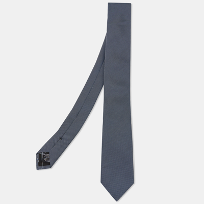 Pre-owned Boss By Hugo Boss Blue Patterned Silk Skinny Tie