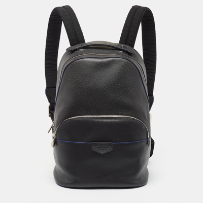 Pre-owned Louis Vuitton Black Taiga Lether Anton Backpack
