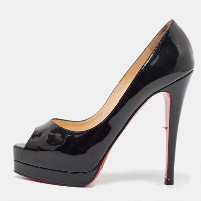 Pre-owned Christian Louboutin Black Patent Leather Altadama Pumps Size 38