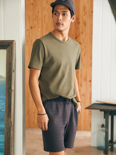 Faherty Whitewater Sweatshort In Olive Pine Feeder