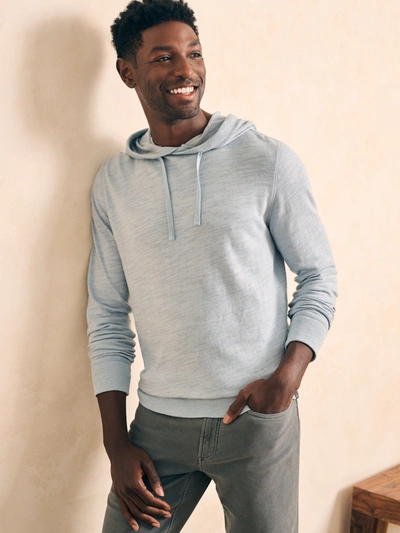 Faherty Sunwashed Slub Hoodie (tall) In Blue Breeze